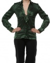 Roberto Cavalli - Silk Top Blouse Shirt Green