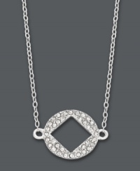 Cover all your bases. This diamond-shaped cut-out pendant by Studio Silver shines with the addition of sparkling crystals. Set in sterling silver. Approximate length: 16 inches + 2-inch extender. Approximate drop: 1/2 inch. Cover all your bases. This diamond-shaped cut-out pendant by Studio Silver shines with the addition of sparkling crystals. Set in sterling silver. Approximate length: 16 inches + 2-inch extender. Approximate drop: 1/2 inch.