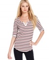 Inspired by a classic henley tee, Calvin Klein Jeans' striped top makes casual days a little chicer!