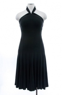 Lauren By Ralph Lauren Black Highland Fling Halter Jersey Cocktail Dress 16 Lauren By Ralph Lauren Black Highland Fling Halter Jersey Cocktail Dress 16