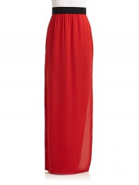 THE LOOKBanded waistSlit along sidesBack zip closureTHE FITAbout 48 from waist to hemTHE MATERIALSilkCARE & ORIGINDry cleanMade in USAModel shown is 5'11 (180cm) wearing US size 4. THE LOOKBanded waistSlit along sidesBack zip closureTHE FITAbout 48 from waist to hemTHE MATERIALSilkCARE & ORIGINDry cleanMade in USAModel shown is 5'11 (180cm) wearing US size 4.