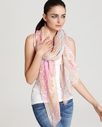 Wrap yourself in a pretty paisley oblong scarf, the perfect accessory for those chilly summer nights. Wrap yourself in a pretty paisley oblong scarf, the perfect accessory for those chilly summer nights.