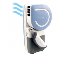Small Fan & Mini-Air Conditioner: The Original Handy Cooler in Blue. Portable and convenient. Runs on batteries or USB. Cools air up to 30F. Small Fan & Mini-Air Conditioner: The Original Handy Cooler in Blue. Portable and convenient. Runs on batteries or USB. Cools air up to 30F.