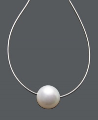 Make elegance the focal point of your style. This pretty pendant features a cultured South Sea pearl (13-14 mm) strung on a delicate 14k white gold chain. Approximate length: 16 inches. Approximate drop: 1/2 inch.