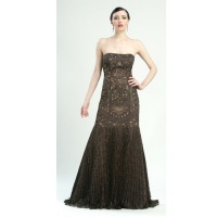 Sue Wong Womens 0-14 Chocolate Lace Floor Length Evening Gown Dress Sue Wong Womens 0-14 Chocolate Lace Floor Length Evening Gown Dress