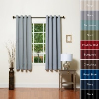 Grey Grommet Top Thermal Insulated Blackout Curtain 63 Length 1 Pair - GT Grey Grommet Top Thermal Insulated Blackout Curtain 63 Length 1 Pair - GT