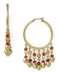 Update your wardrobe with a tribal touch. This pair of Lauren by Ralph Lauren earrings does that with its cool cascade of multi hued beads and worn gold plate.