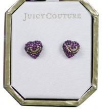 Juicy Couture Puffed Heart Icons Stud Earrings Hot Pink Gold Juicy Couture Puffed Heart Icons Stud Earrings Hot Pink Gold