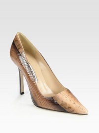 Iconic style in its purest form, this snakeskin staple has a signature skinny heel and point toe. Stacked heel, 4 (100mm)Snakeskin upperLeather lining and solePadded insoleMade in ItalyOUR FIT MODEL RECOMMENDS ordering true size. Iconic style in its purest form, this snakeskin staple has a signature skinny heel and point toe. Stacked heel, 4 (100mm)Snakeskin upperLeather lining and solePadded insoleMade in ItalyOUR FIT MODEL RECOMMENDS ordering true size.