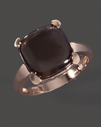 Gleaming smoky quartz cabochon set in 14K rose gold. Gleaming smoky quartz cabochon set in 14K rose gold.