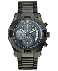 Detailed and precise, this gunmetal watch from GUESS showcases modern style and function. Detailed and precise, this gunmetal watch from GUESS showcases modern style and function.
