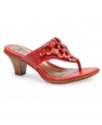 A bold and vibrant look. The Reza sandals by Sofft feature the brand's signature comfort in disguise: edgy hardware links across the vamp give them a tough edge. A bold and vibrant look. The Reza sandals by Sofft feature the brand's signature comfort in disguise: edgy hardware links across the vamp give them a tough edge.