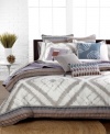 A bedtime exploration! This Echo Tribal Blocks European sham adorns your bed with a landscape of abstract designs. Zipper closure.