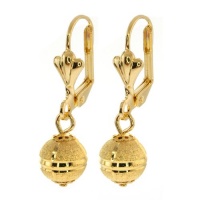 Stunning 1-1/4 Dangle Spheres Gold Plated Lever-Back Earrings Stunning 1-1/4 Dangle Spheres Gold Plated Lever-Back Earrings