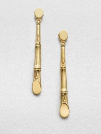 From the Bamboo Collection. A simply chic style with a Balinese, nature-inspired design in radiant 18k gold. 18k gold electroformLength, about 2.4Post backMade in Bali From the Bamboo Collection. A simply chic style with a Balinese, nature-inspired design in radiant 18k gold. 18k gold electroformLength, about 2.4Post backMade in Bali