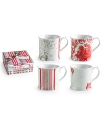 A perfect fit for classic tables, French Linens mugs from Rosanna combine the look of vintage textiles with the sleek durability of porcelain. With a coordinating box, it's a charming gift. A perfect fit for classic tables, French Linens mugs from Rosanna combine the look of vintage textiles with the sleek durability of porcelain. With a coordinating box, it's a charming gift.