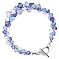 SCBR0013 Sterling Silver Lavender Blue and Clear Crystal Bracelet 7.5 inch Made with Swarovski Elements SCBR0013 Sterling Silver Lavender Blue and Clear Crystal Bracelet 7.5 inch Made with Swarovski Elements