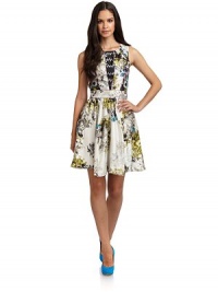 THE LOOKAllover abstract floral printGently pleated skirtBack zip with hook-and-eye closureTHE FITAbout 35 from shoulder to hemTHE MATERIALSilkFully linedCARE & ORIGINDry cleanMade in USA Model shown is 5'11 (180cm) wearing a US size 4. THE LOOKAllover abstract floral printGently pleated skirtBack zip with hook-and-eye closureTHE FITAbout 35 from shoulder to hemTHE MATERIALSilkFully linedCARE & ORIGINDry cleanMade in USA Model shown is 5'11 (180cm) wearing a US size 4.
