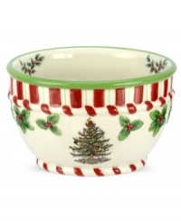 Christmas couldn't be sweeter with Spode's Christmas Tree Peppermint oval bowl. An iconic holiday favorite trimmed in candy stripes makes already-delicious meals especially irresistible. Christmas couldn't be sweeter with Spode's Christmas Tree Peppermint oval bowl. An iconic holiday favorite trimmed in candy stripes makes already-delicious meals especially irresistible.