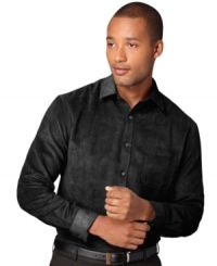 Look equally handsome and smooth in this suede shirt by Van Heusen. Look equally handsome and smooth in this suede shirt by Van Heusen.