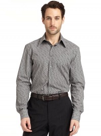 THE LOOKButtonfrontLong sleevesButtoned cuffsEmbroidered detail at cuff placketShirttail hemStraight back yokeTHE MATERIAL60% cotton/30% elastomultiester/10% acetateCARE & ORIGINDry cleanImported THE LOOKButtonfrontLong sleevesButtoned cuffsEmbroidered detail at cuff placketShirttail hemStraight back yokeTHE MATERIAL60% cotton/30% elastomultiester/10% acetateCARE & ORIGINDry cleanImported