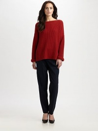 Chunky rib-knit in a soft blend of yak and wool, loosely styled in a slouchy boatneck pullover.BoatneckDropped shouldersRolled cuffs50% yak/50% woolDry cleanImportedModel shown is 5'9½ (176cm) wearing US size Small.This style runs true to size. We recommend ordering your usual size for a standard fit. Chunky rib-knit in a soft blend of yak and wool, loosely styled in a slouchy boatneck pullover.BoatneckDropped shouldersRolled cuffs50% yak/50% woolDry cleanImportedModel shown is 5'9½ (176cm) wearing US size Small.This style runs true to size. We recommend ordering your usual size for a standard fit.