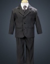 5 Piece Dark Gray Suit with Shirt, Vest, and Tie - Size 8