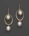 Gleaming freshwater pearls add luster to 14K. yellow gold.