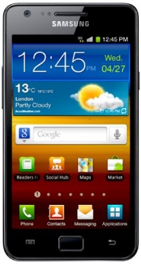 Samsung i9100 Galaxy S II Unlocked GSM Smartphone with 8 MP Camera, Android OS, 16 GB Internal Memory, Touchscreen, Wi-Fi, and GPS--No Warranty (Noble Black) Samsung i9100 Galaxy S II Unlocked GSM Smartphone with 8 MP Camera, Android OS, 16 GB Internal Memory, Touchscreen, Wi-Fi, and GPS--No Warranty (Noble Black)