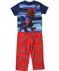 AME Boy's Web Stripe Spiderman 2-Pc Sleepwear Set, Multi, 8 AME Boy's Web Stripe Spiderman 2-Pc Sleepwear Set, Multi, 8