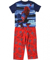 AME Boy's Web Stripe Spiderman 2-Pc Sleepwear Set, Multi, 8