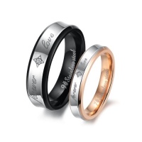 Fashion Black Plated His & Hers Gold-plated Titanium Steel Couples Forever Love Ring Mens Ladies Wedding Band Fashion Black Plated His & Hers Gold-plated Titanium Steel Couples Forever Love Ring Mens Ladies Wedding Band