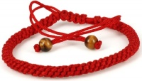 LUOS Handmade Red String Bracelet with 2 Tiger Eye Bead- good for prosperity and success LUOS Handmade Red String Bracelet with 2 Tiger Eye Bead- good for prosperity and success