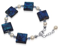 Sterling Silver 7 7.5 8 Length Adjustable Bracelet Made with Swarovski Elements Faux Pearl 10mm Abalone and Crystal Sterling Silver 7 7.5 8 Length Adjustable Bracelet Made with Swarovski Elements Faux Pearl 10mm Abalone and Crystal