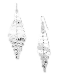 Robert Lee Morris Soho is known for its for sculptural jewelry, and this pair of shapely drop earrings works the look, composed in plated metal to look like luminous scales. Robert Lee Morris Soho is known for its for sculptural jewelry, and this pair of shapely drop earrings works the look, composed in plated metal to look like luminous scales.