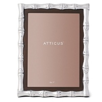 Bamboo 5x7 photo frame by Atticus. This exquisite, handcrafted design is a lovely way to showcase a favorite photo and bring a hint of nature's beauty inside. Crafted in cast aluminum. Bamboo 5x7 photo frame by Atticus. This exquisite, handcrafted design is a lovely way to showcase a favorite photo and bring a hint of nature's beauty inside. Crafted in cast aluminum.