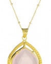 Coralia Leets Jewelry Design Riviera Collection Large Single Frame Necklace Rose Quartz