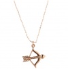 Juicy Couture Romantic Heart & Bow Pendant Necklace Pink Rose Gold