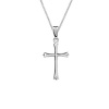 Sterling Silver Polished Embossed Cross Pendant Necklace , 18