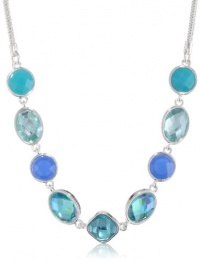 Nine West Fruit Punch Silver-Tone Blue Multi-Frontal Necklace, 18 Nine West Fruit Punch Silver-Tone Blue Multi-Frontal Necklace, 18