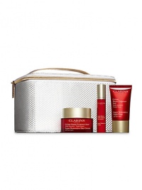 Helps restore youthful vitality while counteracting wrinkles, age spots and loss of elasticity caused by the natural aging process. Set includes: Super Restorative Day Cream, 1 oz.; Super Restorative Night Cream, 0.5 oz. and Super Restorative Serum, 0.35 oz. Made in France. Helps restore youthful vitality while counteracting wrinkles, age spots and loss of elasticity caused by the natural aging process. Set includes: Super Restorative Day Cream, 1 oz.; Super Restorative Night Cream, 0.5 oz. and Super Restorative Serum, 0.35 oz. Made in France.