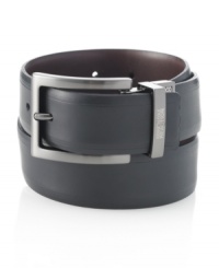 Kenneth Cole puts the polish in your workweek (and weekend) with the versatile design of this subtly embossed reversible leather belt. Kenneth Cole puts the polish in your workweek (and weekend) with the versatile design of this subtly embossed reversible leather belt.