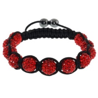 Fully Iced Out Hip Hop Pave 10mm Red Disco Ball Adjustable Bracelet Fully Iced Out Hip Hop Pave 10mm Red Disco Ball Adjustable Bracelet