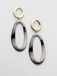 From the Notte Collection. A chic 18k gold and blackened sterling silver style comprised of flat, wavy links in a drop design. 18k goldBlackened sterling silverDrop, about 2.9Post backImported From the Notte Collection. A chic 18k gold and blackened sterling silver style comprised of flat, wavy links in a drop design. 18k goldBlackened sterling silverDrop, about 2.9Post backImported