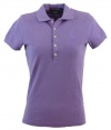 Ralph Lauren Sport Womens Big Pony Logo Polo Shirt - S - Purple