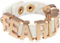 BCBGeneration White Canvas and Rose Gold Fearless Affirmation Bracelet BCBGeneration White Canvas and Rose Gold Fearless Affirmation Bracelet
