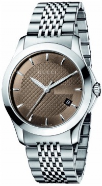 Gucci Men's YA126406 G-Timeless Medium Brown Dial Stainless-Steel Watch Gucci Men's YA126406 G-Timeless Medium Brown Dial Stainless-Steel Watch