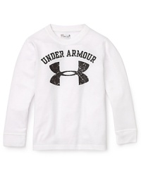 Get him into the game with Under Armour's durable, breathable waffleknit tee, in long sleeves and ribbed trim with a logo placed squarely in the front. Get him into the game with Under Armour's durable, breathable waffleknit tee, in long sleeves and ribbed trim with a logo placed squarely in the front.