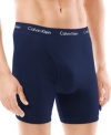 An instant classic from Calvin Klein. This two pack combines boxer-like freedom and brief-like support.