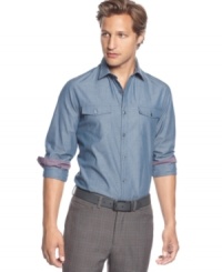 The lighter side of denim is this chambray shirt from Sons of Intrigue. The lighter side of denim is this chambray shirt from Sons of Intrigue.